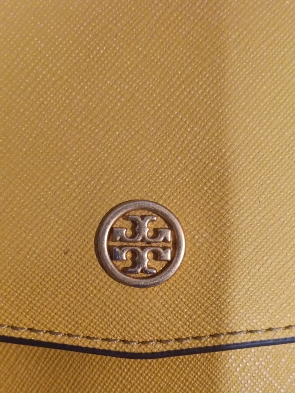 Tory Burch Yellow Saffiano Chain Shoulder Bag with Gold Hardware